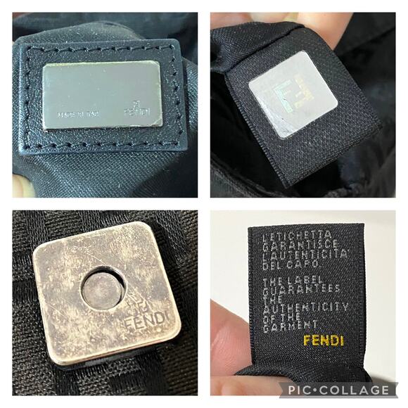 Fendi FF Logo Small Zucca Zucchino Monogram Canvas Crossbody Bag Purse - Picture 6 of 13